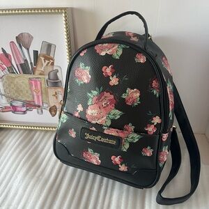 Juicy Couture Backpack Black Pink Floral Womens Backpacks Juicy Couture bags